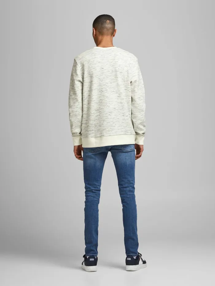 Sweatshirts JACK and JONES Mens LOOPBACK CREW NECK SWEATSHIRT White Cloud Dancer Gift 4 You