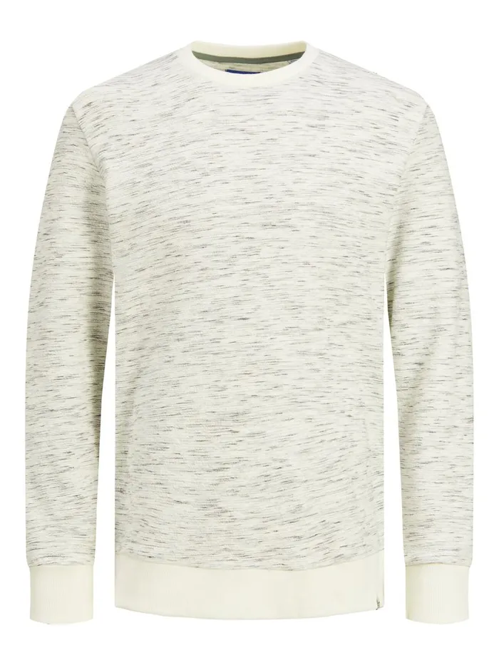 Sweatshirts JACK and JONES Mens LOOPBACK CREW NECK SWEATSHIRT White Cloud Dancer Gift 4 You