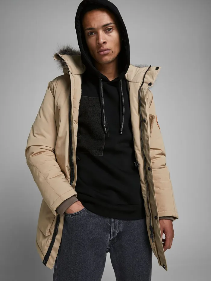 Sweatshirts JACK and JONES Mens LOOPBACK HOODIE Black Black Online