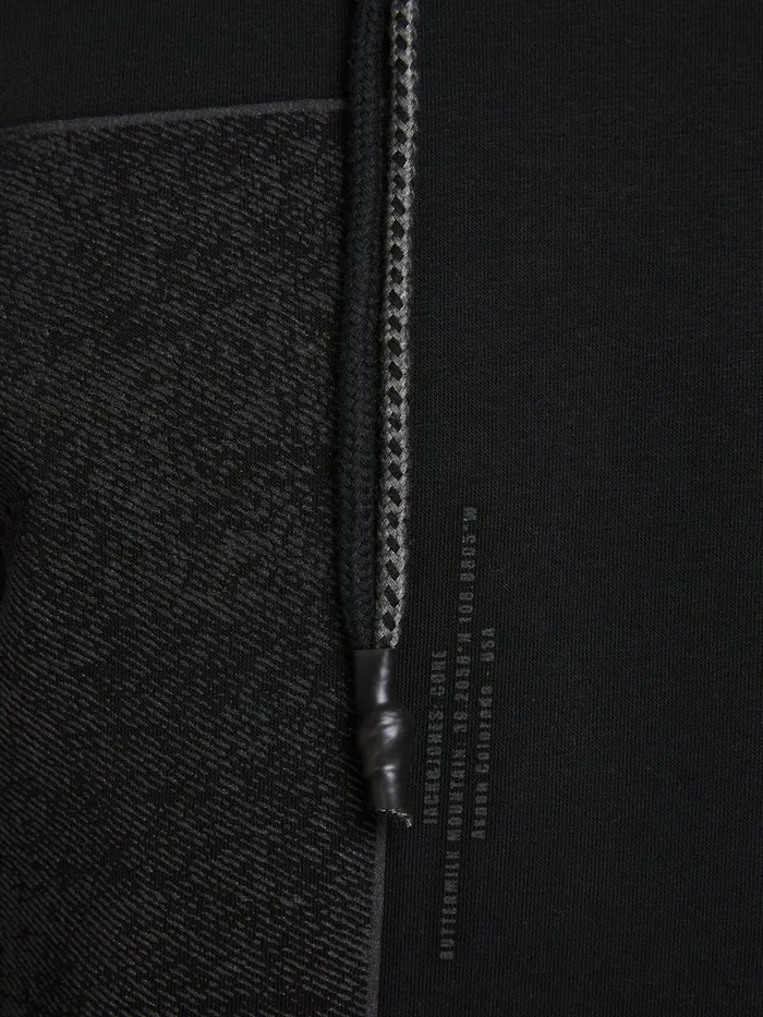 Sweatshirts JACK and JONES Mens LOOPBACK HOODIE Black Black Online