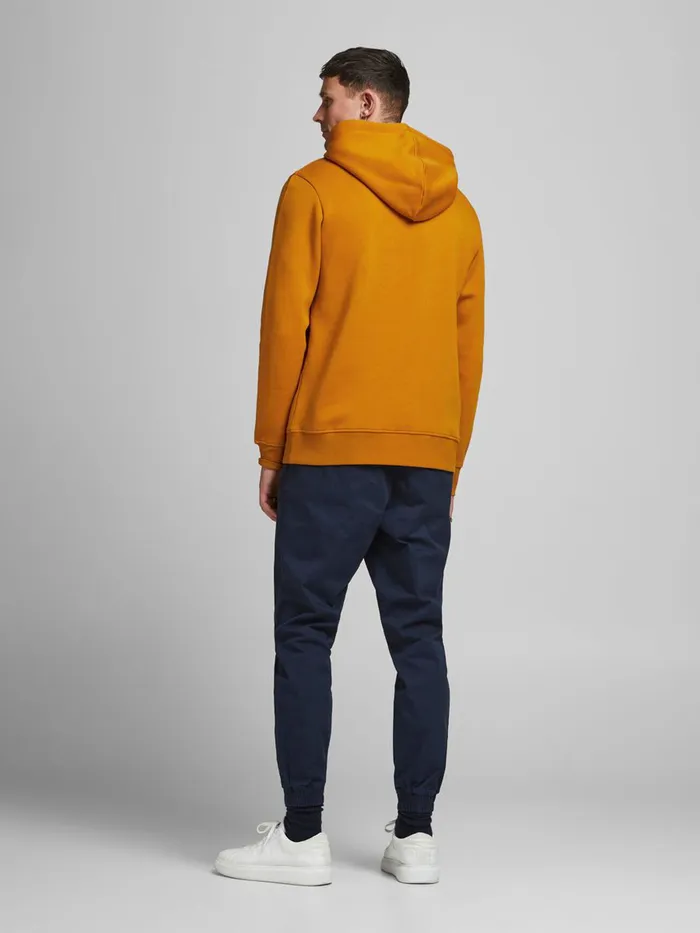 Sweatshirts JACK and JONES Mens LOOPBACK LOGO HOODIE Orange Sudan Brown Near Me
