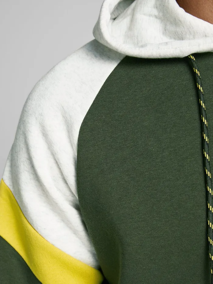 Sweatshirts JACK and JONES Mens LOOPBACK SWEAT HOODIE Green Forest Night On Sale