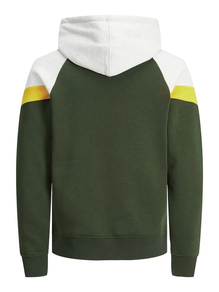 Sweatshirts JACK and JONES Mens LOOPBACK SWEAT HOODIE Green Forest Night On Sale
