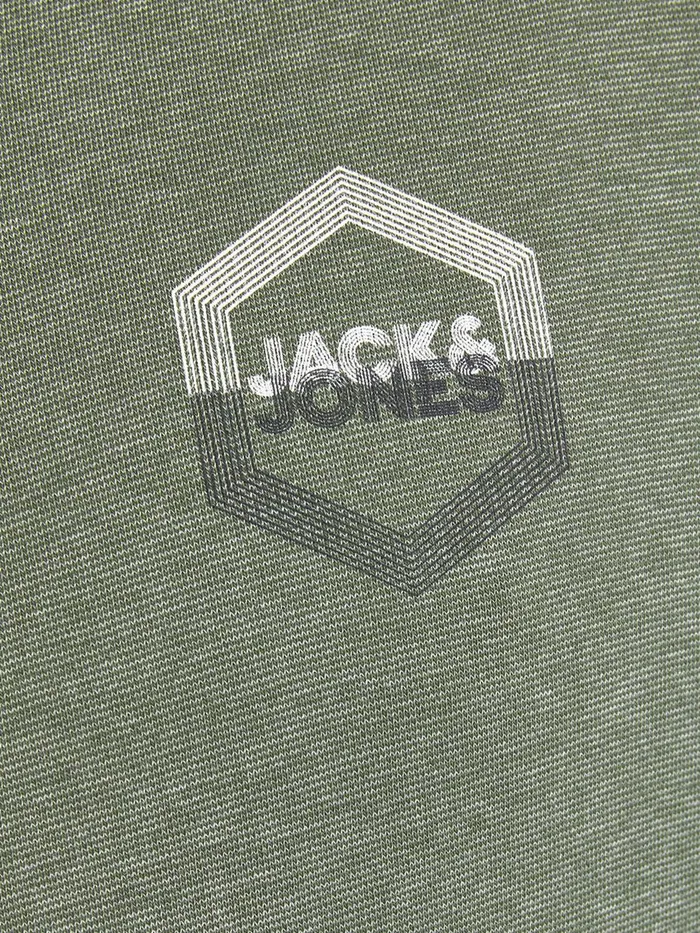 Sweatshirts JACK and JONES Mens LOOPBACK ZIP PLUS SIZE HOODIE Green Dusty Olive Gift for Friend