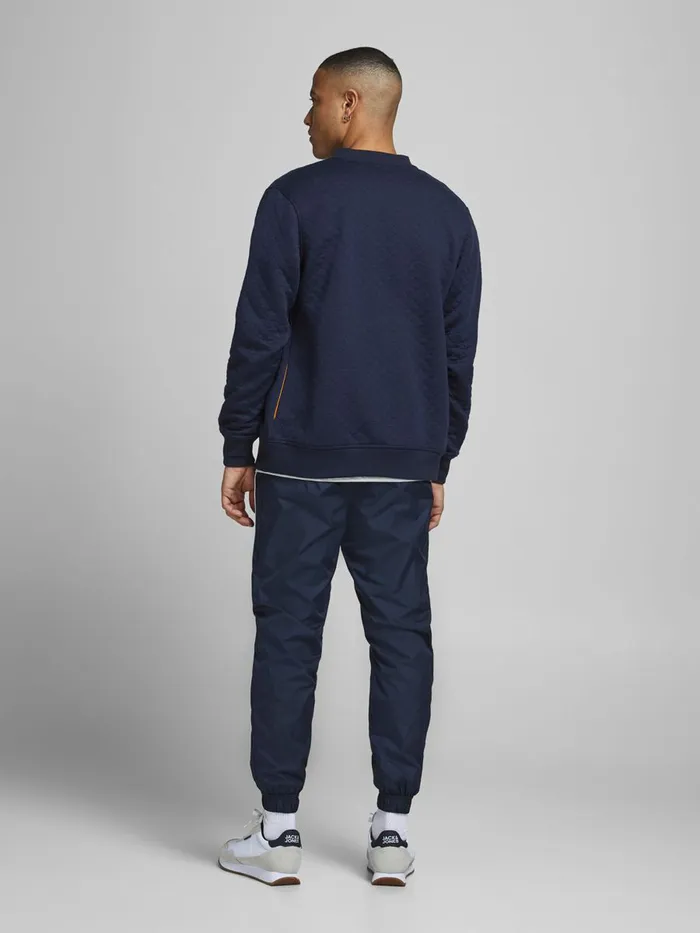 Sweatshirts JACK and JONES Mens ONION QUILTED ZIP SWEATSHIRT Blue Navy Blazer Popular