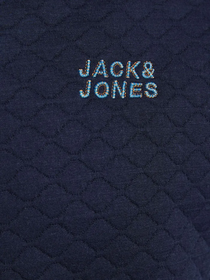 Sweatshirts JACK and JONES Mens ONION QUILTED ZIP SWEATSHIRT Blue Navy Blazer Popular