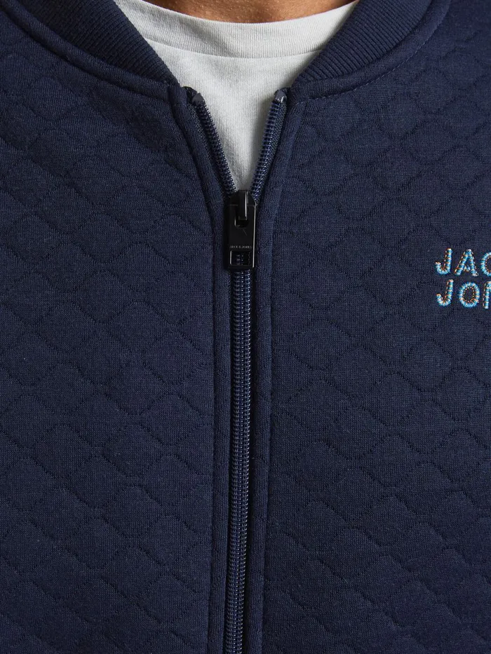 Sweatshirts JACK and JONES Mens ONION QUILTED ZIP SWEATSHIRT Blue Navy Blazer Popular