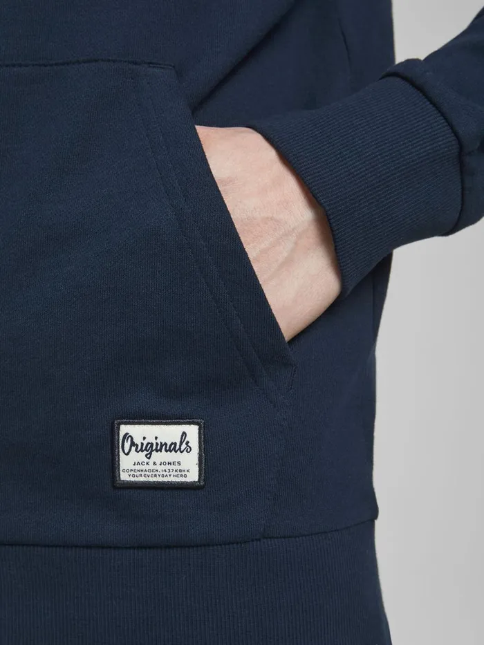 Sweatshirts JACK and JONES Mens ORGANIC COTTON HIGH NECK ZIP SWEATSHIRT Blue Navy Blazer Gift for Friend