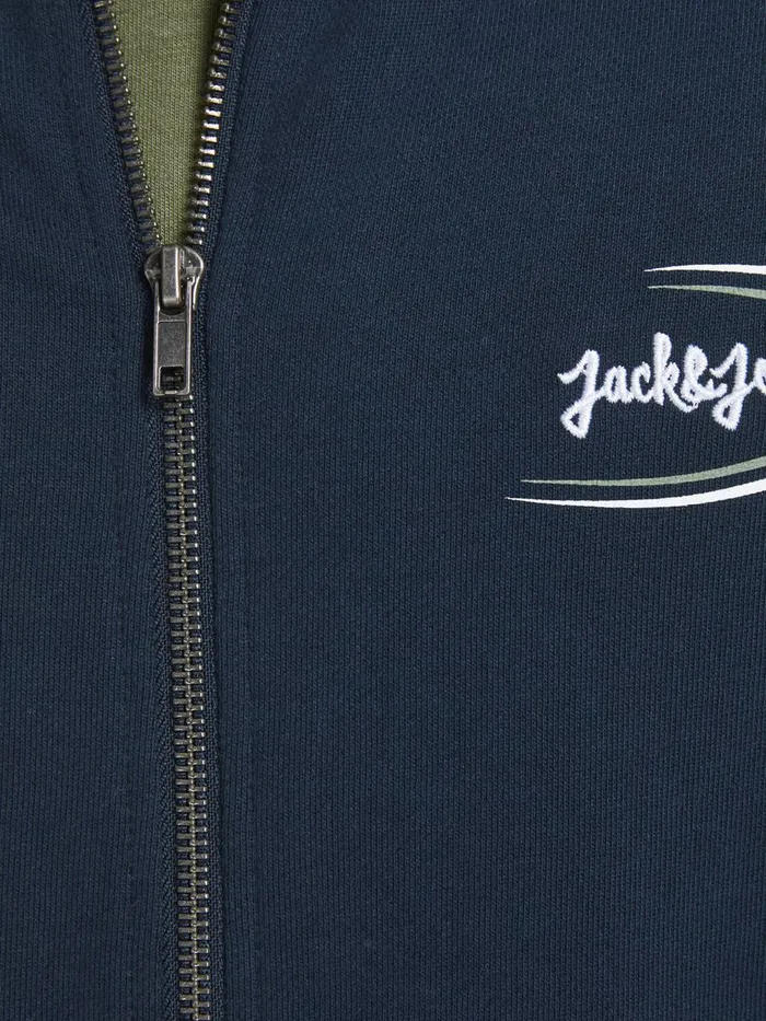 Sweatshirts JACK and JONES Mens ORGANIC COTTON HIGH NECK ZIP SWEATSHIRT Blue Navy Blazer Gift for Friend
