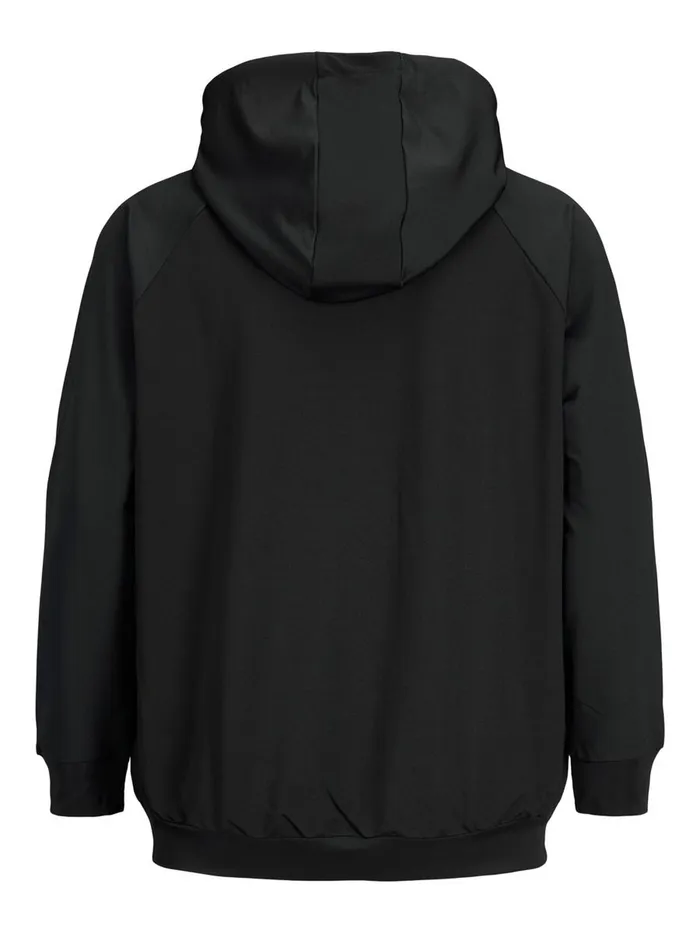 Sweatshirts JACK and JONES Mens SINGLE JERSEY PLUS SIZE HOODIE Black Black Popular
