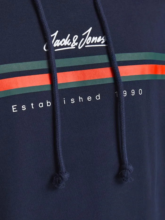 Sweatshirts JACK and JONES Mens SWEAT HOODIE Blue Navy Blazer Online