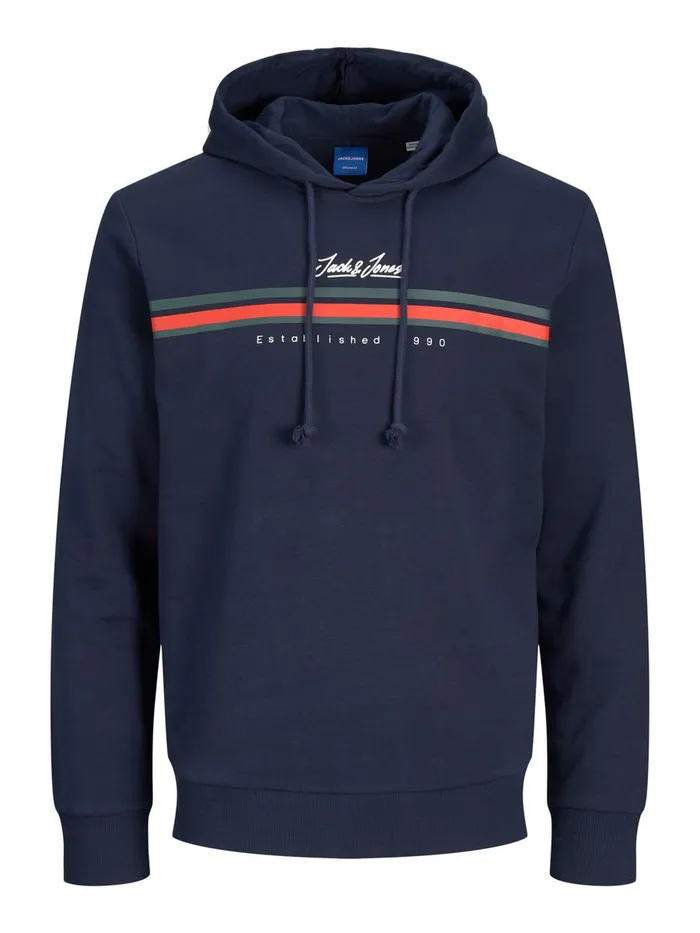 Sweatshirts JACK and JONES Mens SWEAT HOODIE Blue Navy Blazer Online