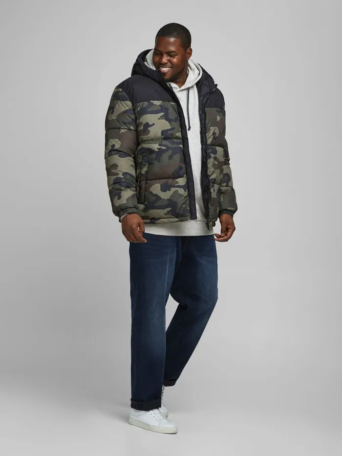 Sweatshirts JACK and JONES Mens SWEAT PLUS SIZE HOODIE Grey Light Grey Melange For Sale
