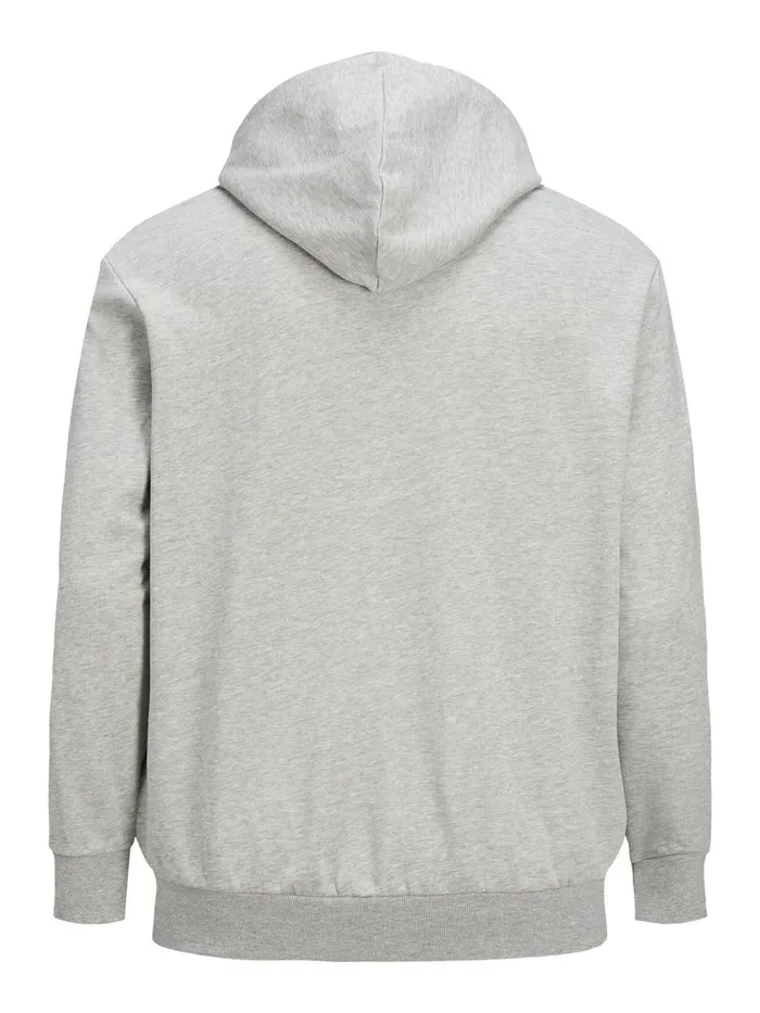 Sweatshirts JACK and JONES Mens SWEAT PLUS SIZE HOODIE Grey Light Grey Melange For Sale