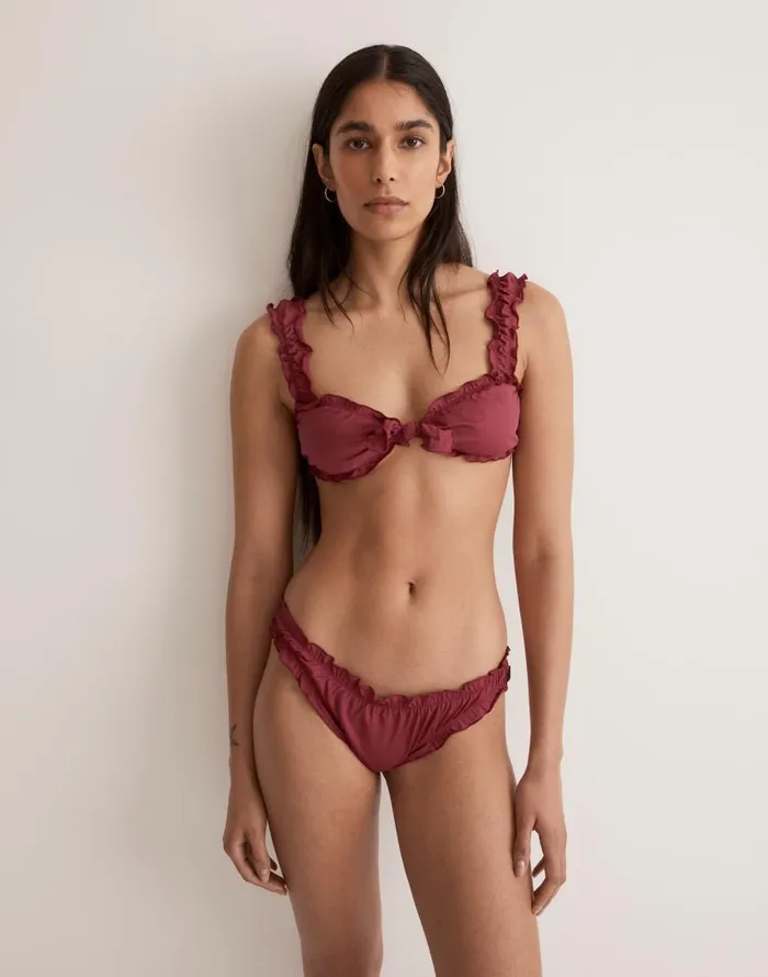 Swim Women Madewell Frankies Bikinis Colby Bikini Top Bordeaux