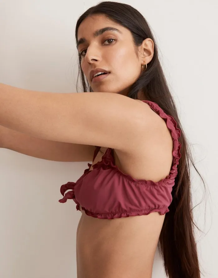 Swim Women Madewell Frankies Bikinis Colby Bikini Top Bordeaux