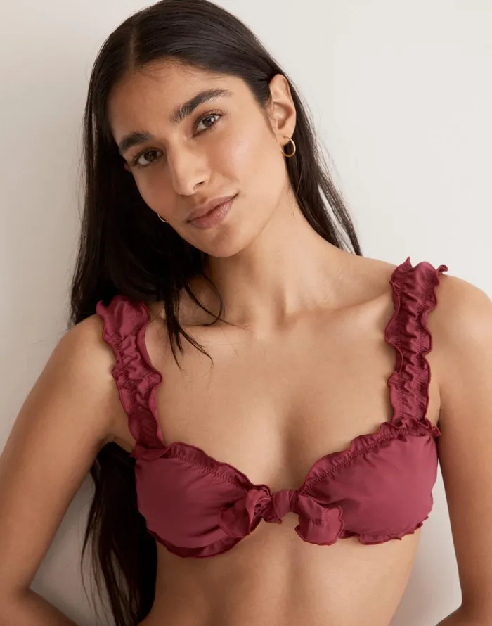 Swim Women Madewell Frankies Bikinis Colby Bikini Top Bordeaux