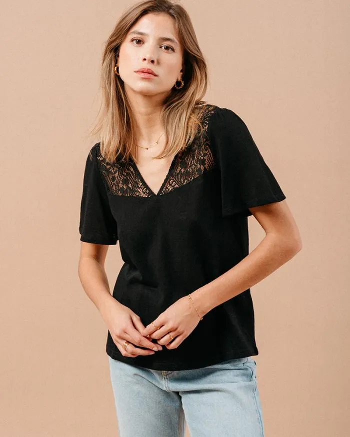 TSHIRT ECRU MANOIR Shop Grace and Mila Lace Tops