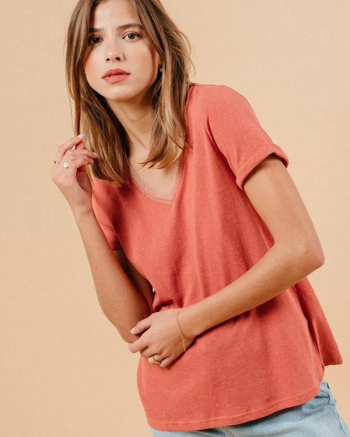 TSHIRT ROSE MANUEL Shop Grace and Mila ShortSleeves Tshirts