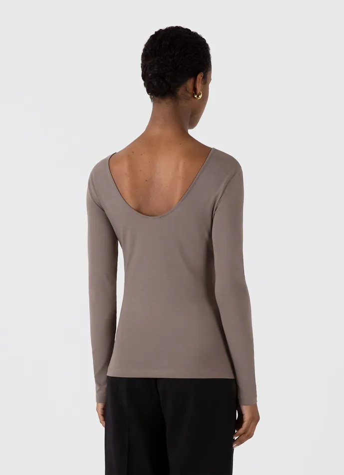 Tshirts and Tops Women Stretch Cotton Scoop Back Top Cedar ussunspel Tshirts and Tops Women Stretch Cotton Scoop Back Top Cedar ussunspel