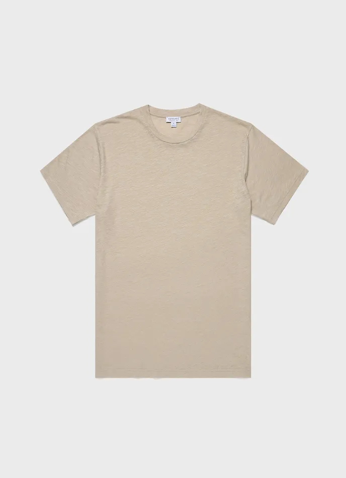 Tshirts Cotton Linen Tshirt Ash Grey ussunspel Men