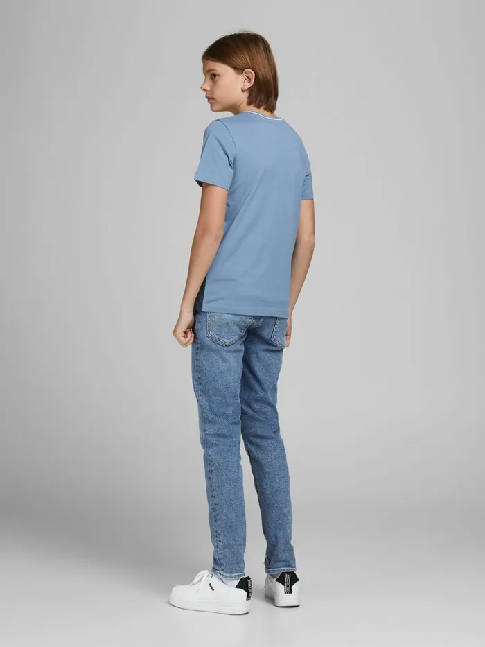 Tshirts JACK and JONES Junior BOYS COLOUR BLOCK TSHIRT Blue Faded Denim On Sale