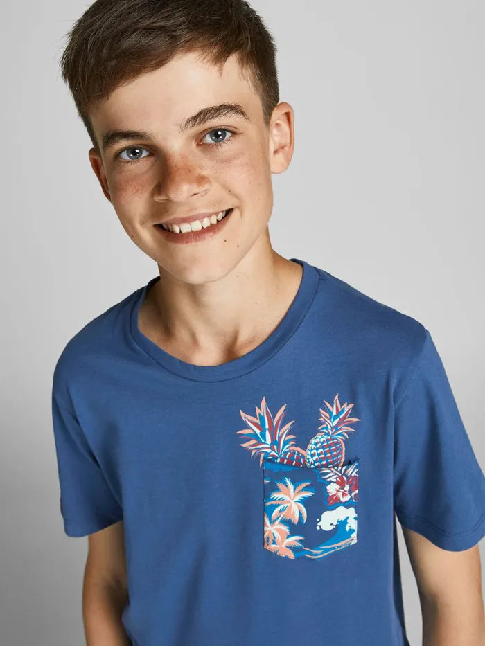 Tshirts JACK and JONES Junior BOYS CREW NECK TSHIRT Blue Ensign Blue On Sale