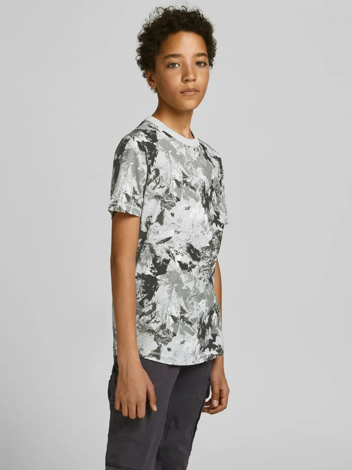 Tshirts JACK and JONES Junior BOYS CREW NECK TSHIRT Grey Lunar Rock Casaul
