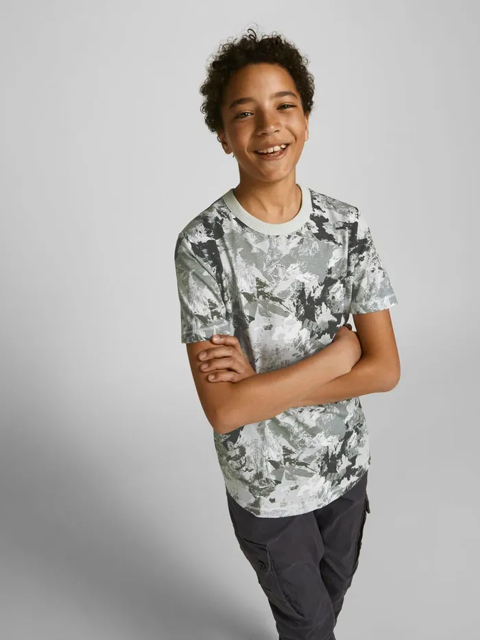 Tshirts JACK and JONES Junior BOYS CREW NECK TSHIRT Grey Lunar Rock Casaul