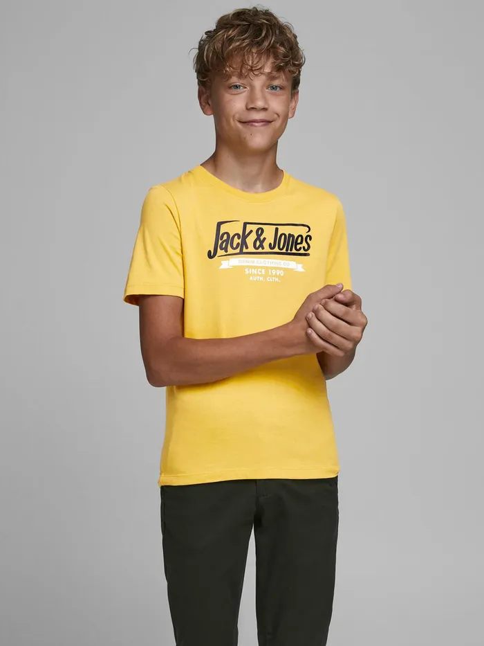 Tshirts JACK and JONES Junior BOYS LOGO PRINT TSHIRT Yellow Spicy Mustard Casaul Tshirts JACK and JONES Junior BOYS LOGO PRINT TSHIRT Yellow Spicy Mustard Casaul