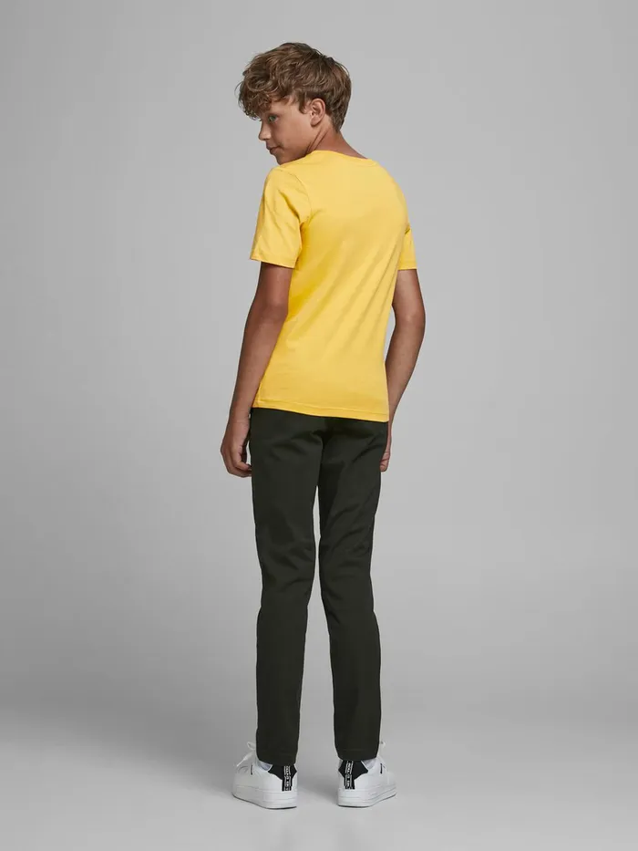 Tshirts JACK and JONES Junior BOYS LOGO PRINT TSHIRT Yellow Spicy Mustard Casaul
