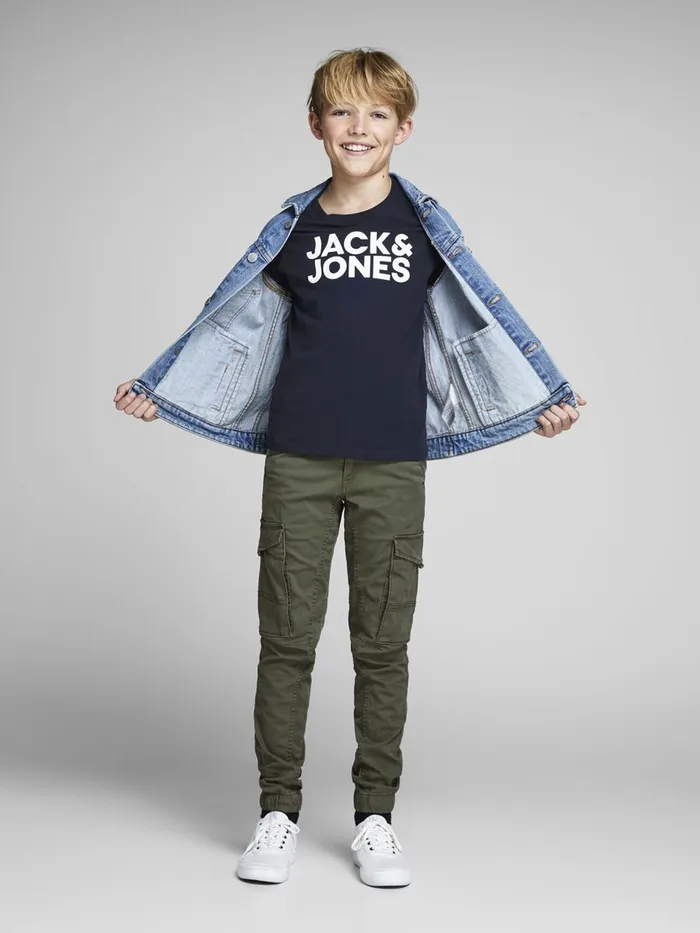 Tshirts JACK and JONES Junior BOYS LOGO TSHIRT Blue Navy Blazer Gift for Friend