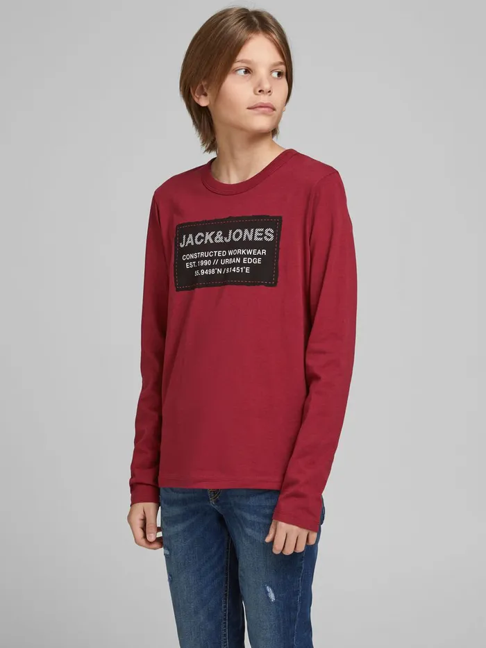Tshirts JACK and JONES Junior BOYS LONGSLEEVED TSHIRT Red SunDried Tomato Online Tshirts JACK and JONES Junior BOYS LONGSLEEVED TSHIRT Red SunDried Tomato Online
