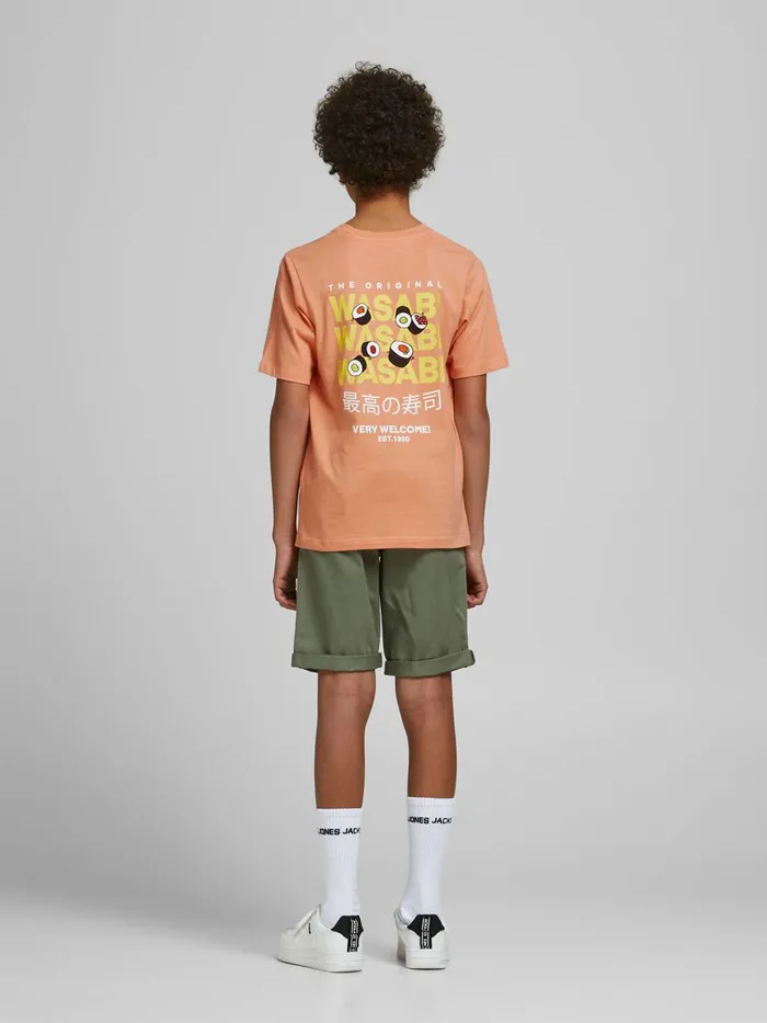 Tshirts JACK and JONES Junior BOYS PRINT TSHIRT Pastel Shell Coral Gift for Friend