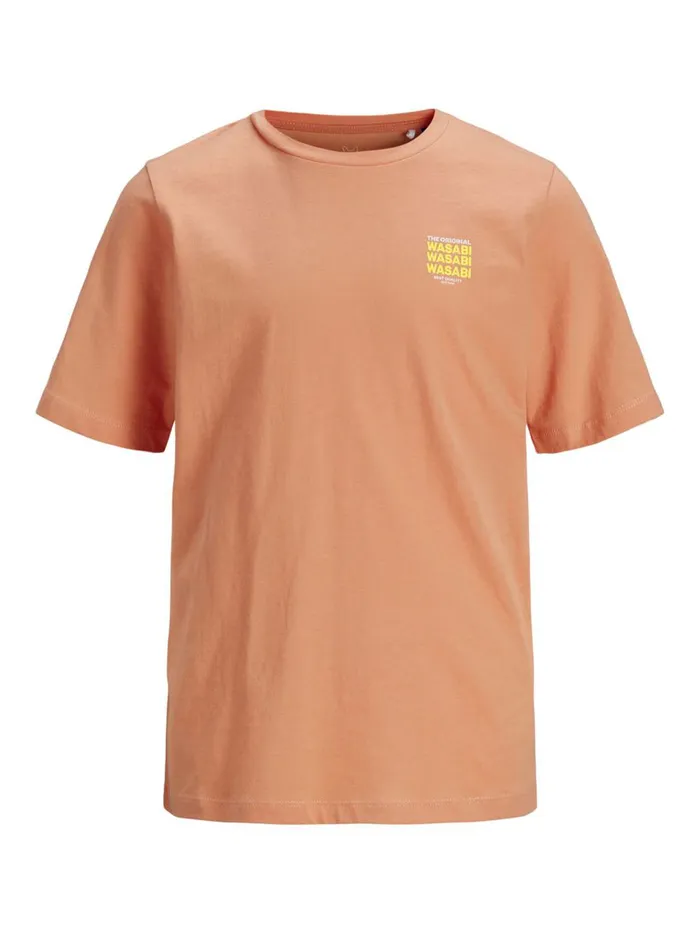 Tshirts JACK and JONES Junior BOYS PRINT TSHIRT Pastel Shell Coral Gift for Friend