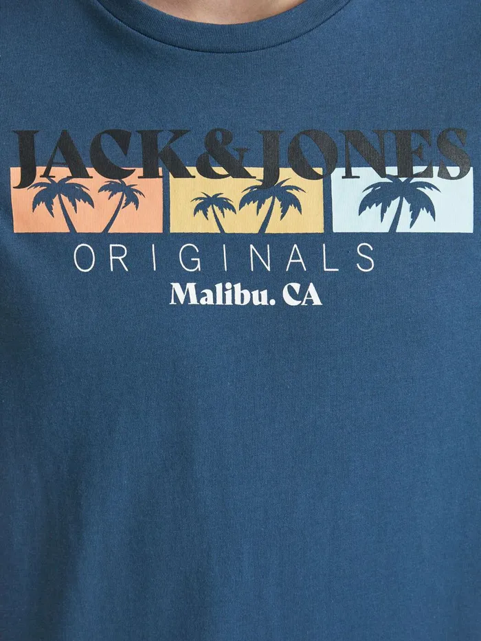 Tshirts JACK and JONES Junior BOYS TROPICAL PRINT TSHIRT Blue Ensign Blue Gift 4 You