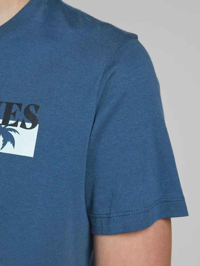 Tshirts JACK and JONES Junior BOYS TROPICAL PRINT TSHIRT Blue Ensign Blue Gift 4 You