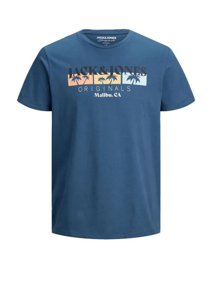 Tshirts JACK and JONES Junior BOYS TROPICAL PRINT TSHIRT Blue Ensign Blue Gift 4 You