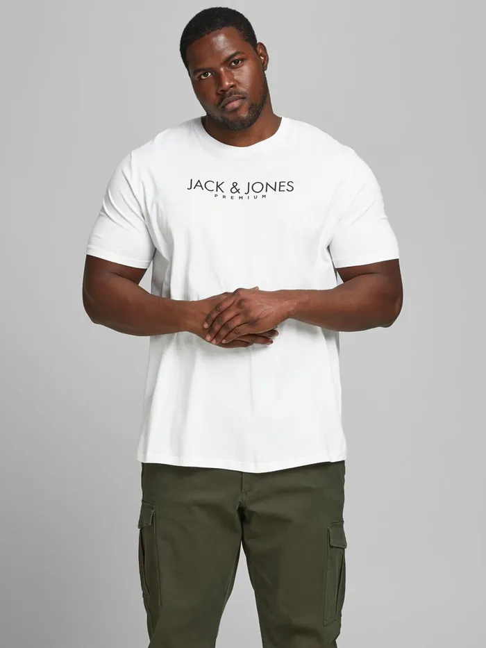 Tshirts JACK and JONES Mens 2PACK PLUS SIZE TSHIRT White Black Cheap On Sale