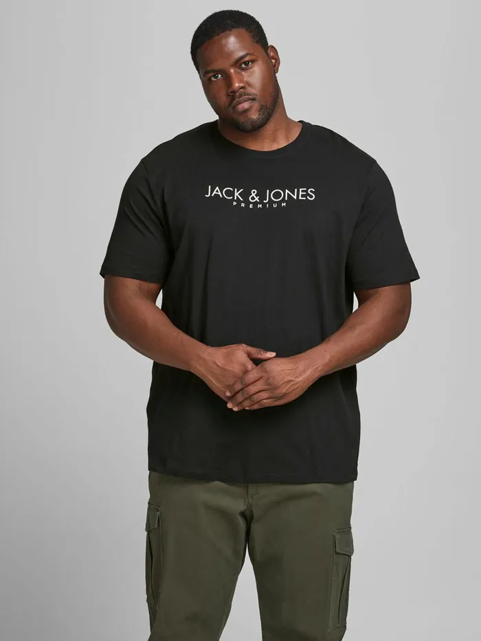 Tshirts JACK and JONES Mens 2PACK PLUS SIZE TSHIRT White Black Cheap On Sale