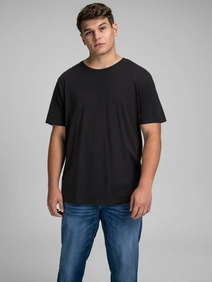 Tshirts JACK and JONES Mens 5PACK PLUS SIZE TSHIRT Black Black Cheap On Sale