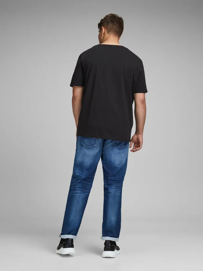 Tshirts JACK and JONES Mens 5PACK PLUS SIZE TSHIRT Black Black Cheap On Sale