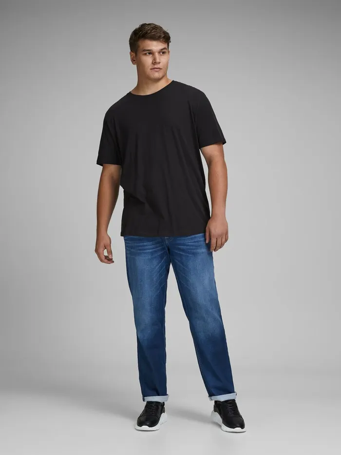 Tshirts JACK and JONES Mens 5PACK PLUS SIZE TSHIRT Black Black Cheap On Sale