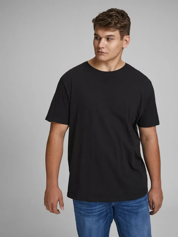 Tshirts JACK and JONES Mens 5PACK PLUS SIZE TSHIRT Black Black Cheap On Sale