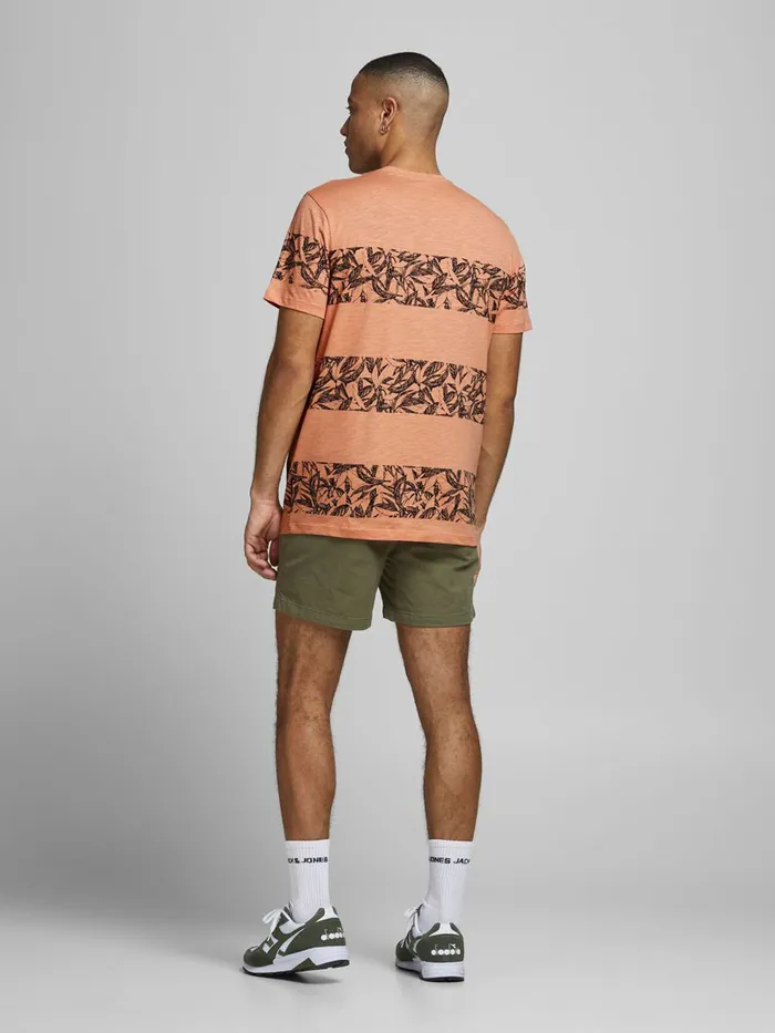 Tshirts JACK and JONES Mens BLOCK STRIPE TSHIRT Pastel Shell Coral Online