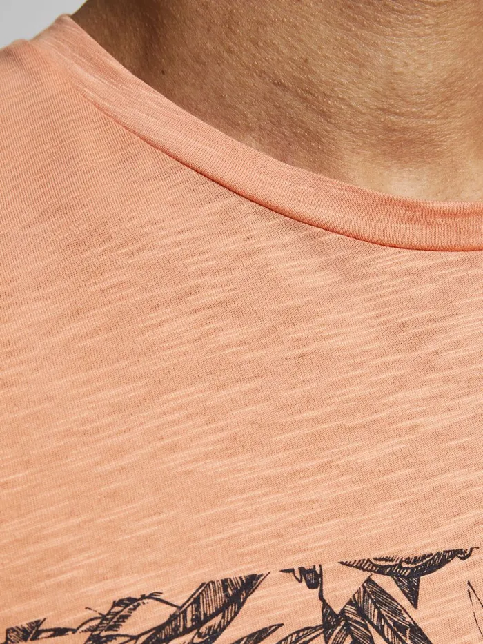 Tshirts JACK and JONES Mens BLOCK STRIPE TSHIRT Pastel Shell Coral Online