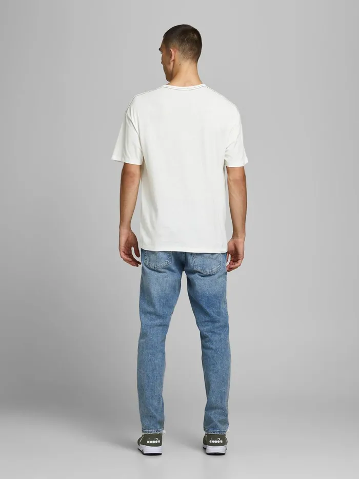 Tshirts JACK and JONES Mens BOXY FIT TSHIRT White Cloud Dancer Popular