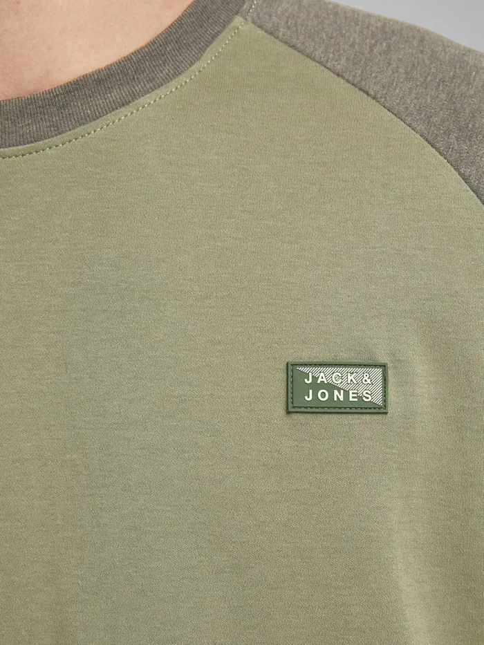 Tshirts JACK and JONES Mens INTERLOCK TSHIRT Green Deep Lichen Green Cheap On Sale