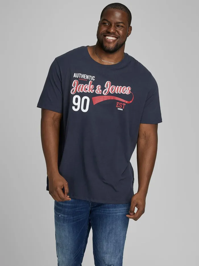Tshirts JACK and JONES Mens LOGO PLUS SIZE TSHIRT Blue Navy Blazer Near Me