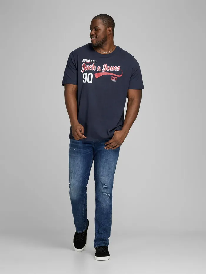 Tshirts JACK and JONES Mens LOGO PLUS SIZE TSHIRT Blue Navy Blazer Near Me